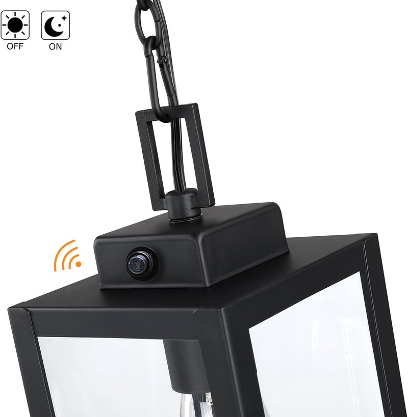 Faymart lighting ضوء معلق خارجي 13 بوصة من الغسق حتى الفجر للمدخل ضوء معلق للباب الأمامي مع جهاز استشعار ضوء فوتوسيلي - Image 3